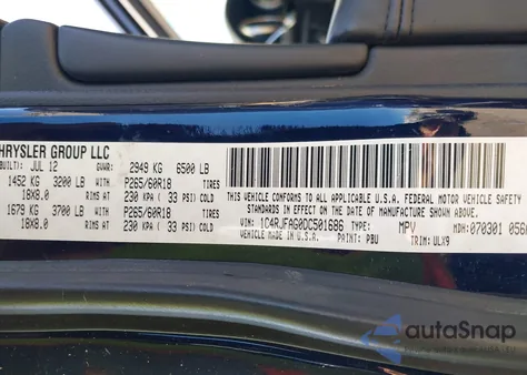 2013 Jeep Grand Cherokee Laredo z USA, uszkodzony, nr VIN 1C4RJFAG0DC501686